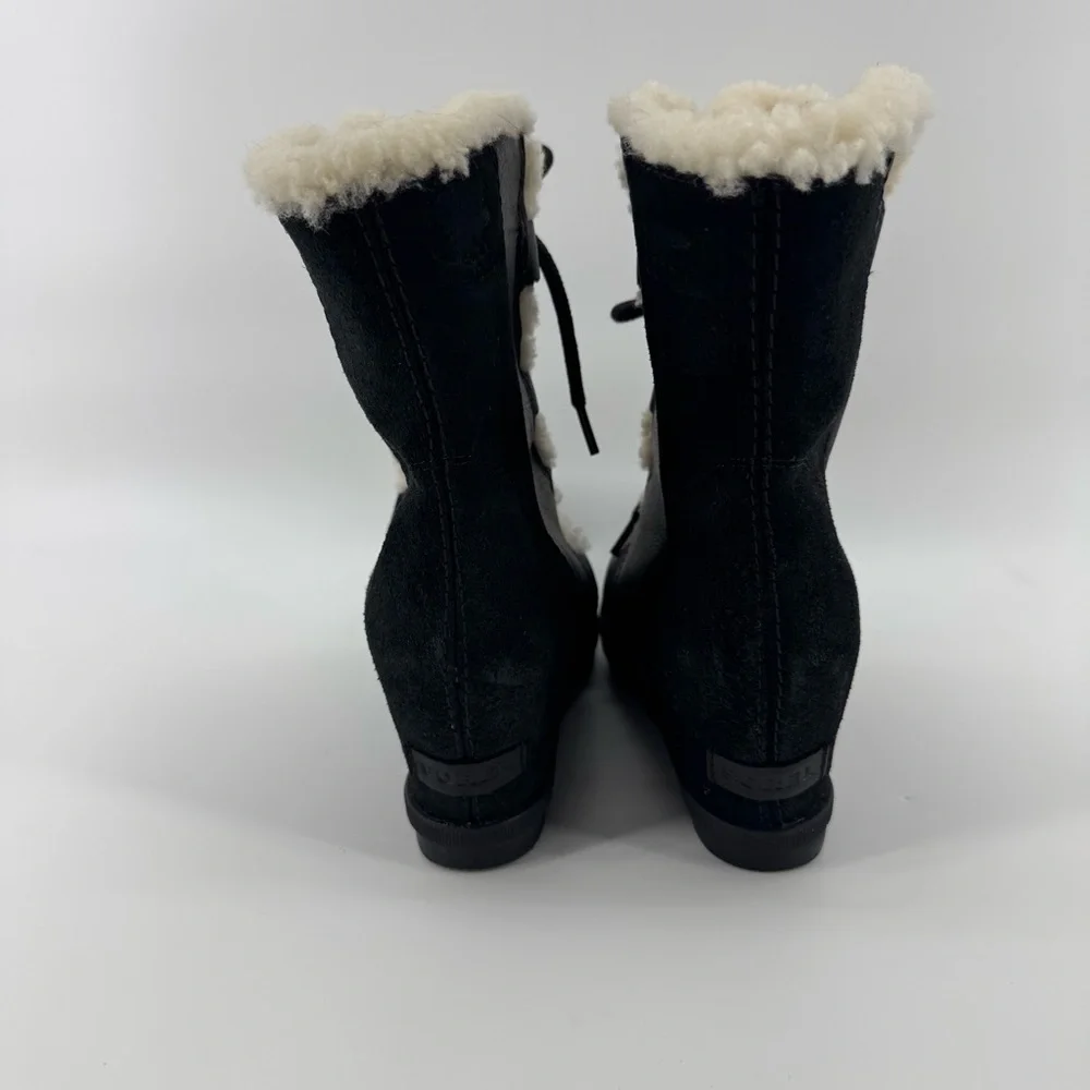 Women's Joan of Arctic Wedge II Waterproof Shearling Hidden Wedge Boots Sz 7